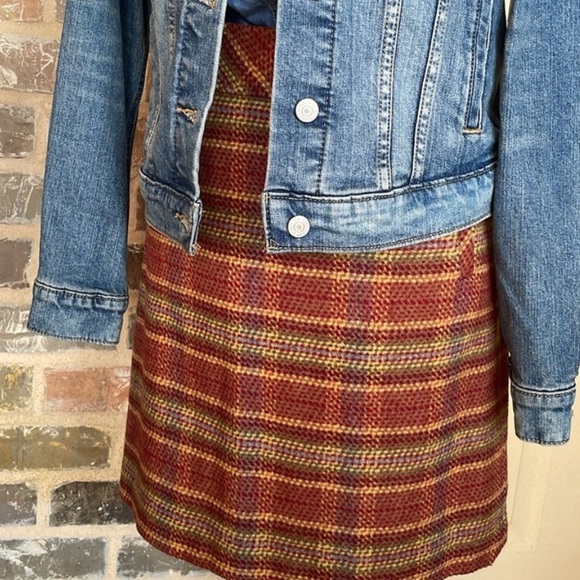 Talbots Autumn Tones Plaid Tweed Wool Pencil Mini Skirt Lined New With Tags - Picture 3 of 13